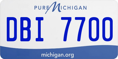 MI license plate DBI7700