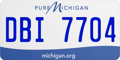 MI license plate DBI7704