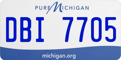 MI license plate DBI7705