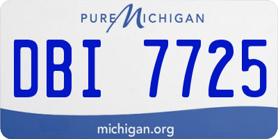MI license plate DBI7725