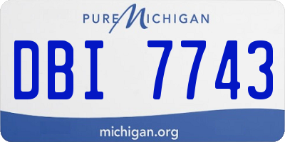 MI license plate DBI7743