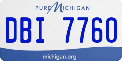 MI license plate DBI7760