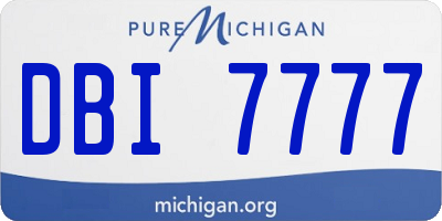 MI license plate DBI7777