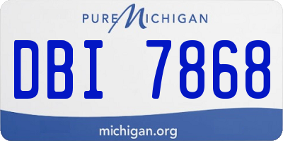 MI license plate DBI7868