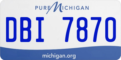 MI license plate DBI7870