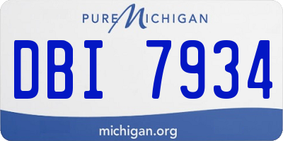 MI license plate DBI7934