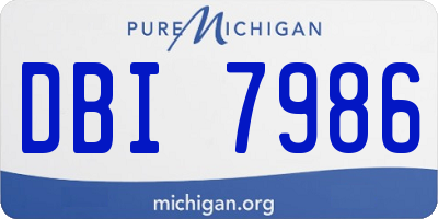 MI license plate DBI7986