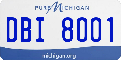 MI license plate DBI8001