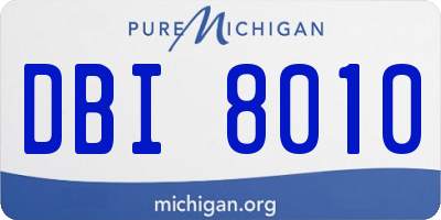 MI license plate DBI8010