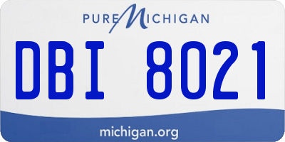 MI license plate DBI8021