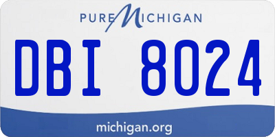 MI license plate DBI8024