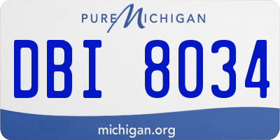 MI license plate DBI8034