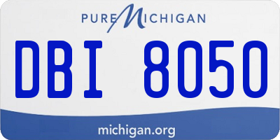 MI license plate DBI8050