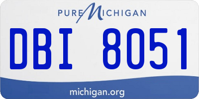 MI license plate DBI8051