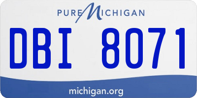 MI license plate DBI8071