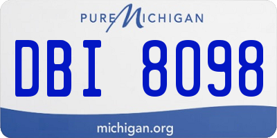MI license plate DBI8098