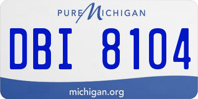 MI license plate DBI8104