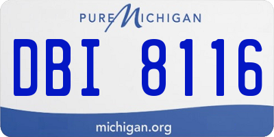 MI license plate DBI8116