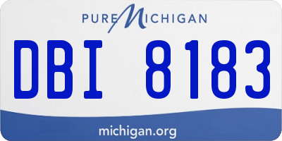 MI license plate DBI8183