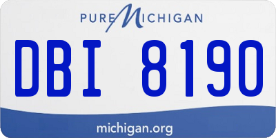 MI license plate DBI8190