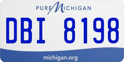 MI license plate DBI8198