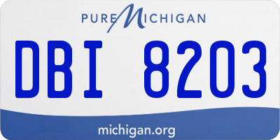 MI license plate DBI8203
