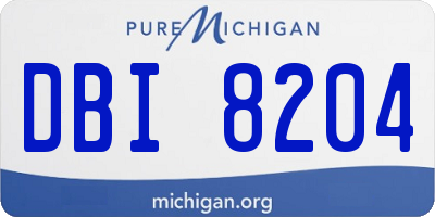 MI license plate DBI8204