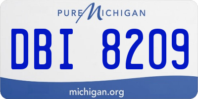 MI license plate DBI8209