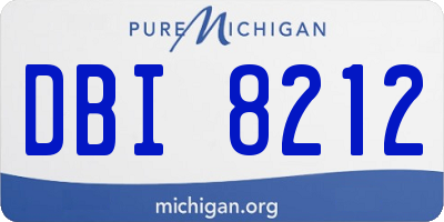 MI license plate DBI8212