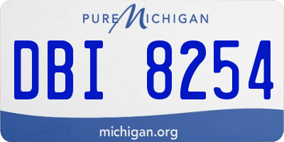 MI license plate DBI8254