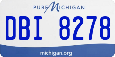 MI license plate DBI8278