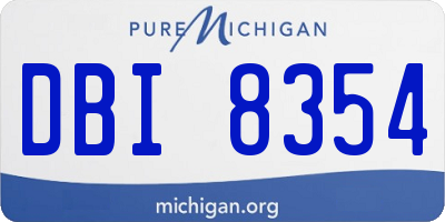 MI license plate DBI8354