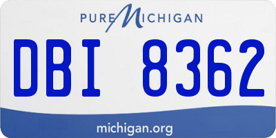 MI license plate DBI8362