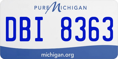 MI license plate DBI8363