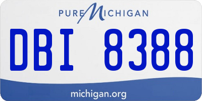 MI license plate DBI8388