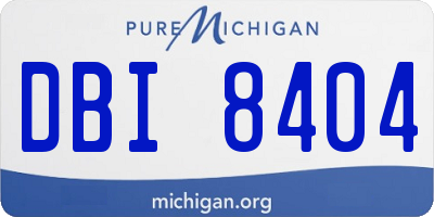 MI license plate DBI8404