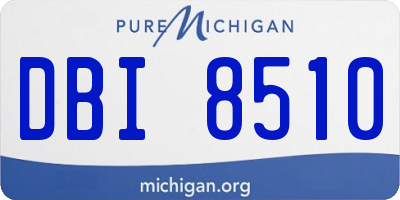 MI license plate DBI8510