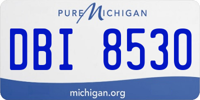 MI license plate DBI8530
