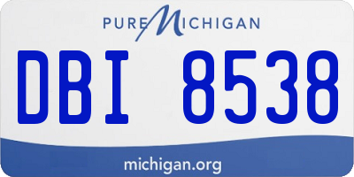 MI license plate DBI8538