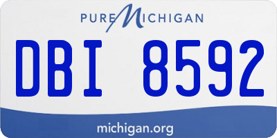 MI license plate DBI8592