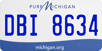 MI license plate DBI8634