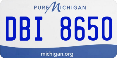 MI license plate DBI8650