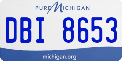 MI license plate DBI8653