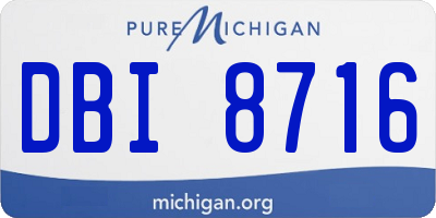 MI license plate DBI8716