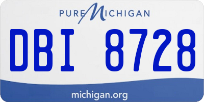 MI license plate DBI8728