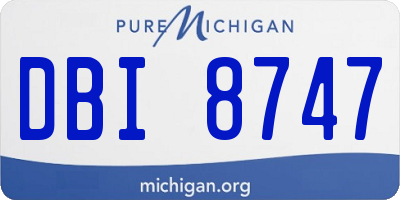 MI license plate DBI8747