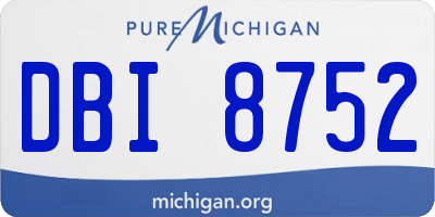 MI license plate DBI8752