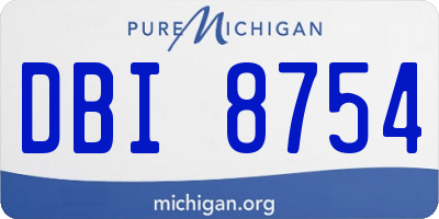MI license plate DBI8754