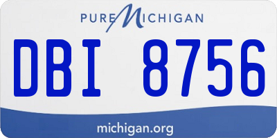 MI license plate DBI8756