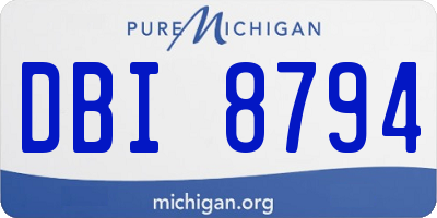 MI license plate DBI8794